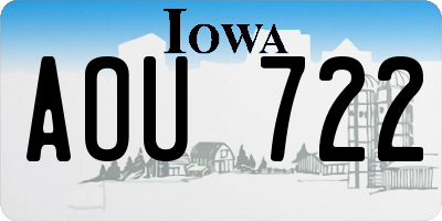 IA license plate AOU722