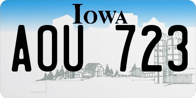 IA license plate AOU723