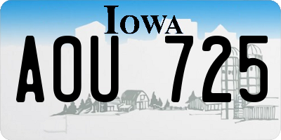 IA license plate AOU725