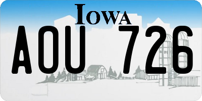 IA license plate AOU726