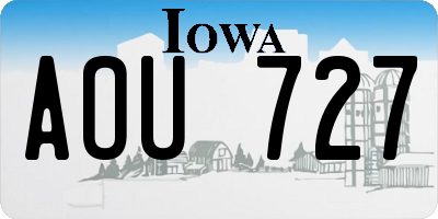 IA license plate AOU727