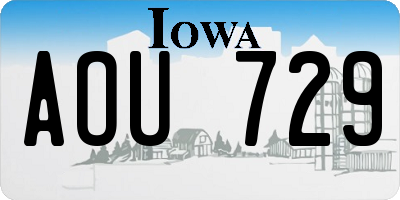 IA license plate AOU729