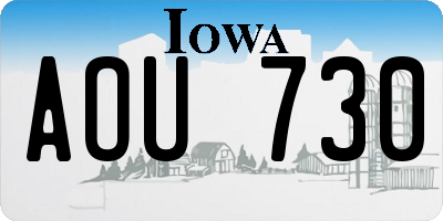 IA license plate AOU730
