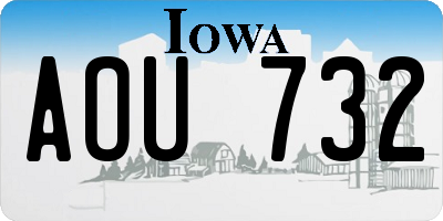 IA license plate AOU732