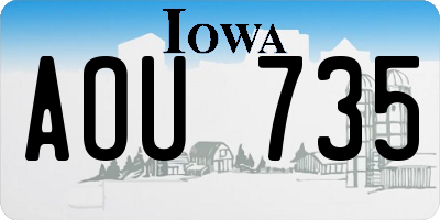IA license plate AOU735