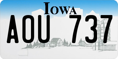 IA license plate AOU737