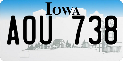 IA license plate AOU738