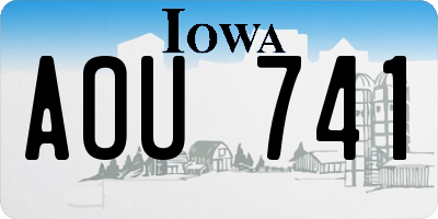 IA license plate AOU741