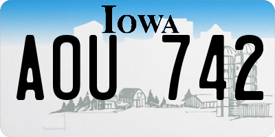 IA license plate AOU742