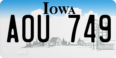 IA license plate AOU749