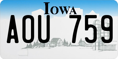 IA license plate AOU759