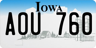 IA license plate AOU760