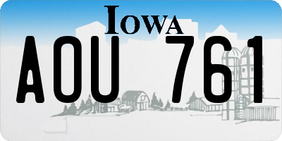 IA license plate AOU761