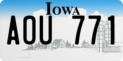 IA license plate AOU771
