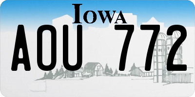 IA license plate AOU772