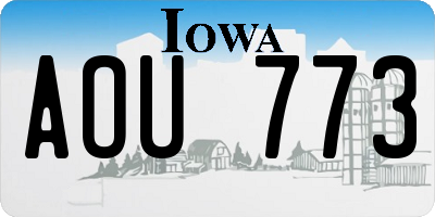 IA license plate AOU773