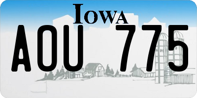 IA license plate AOU775