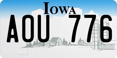 IA license plate AOU776