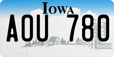IA license plate AOU780