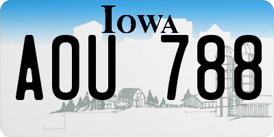 IA license plate AOU788