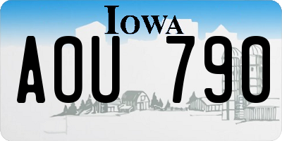 IA license plate AOU790