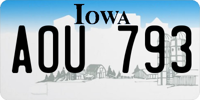 IA license plate AOU793