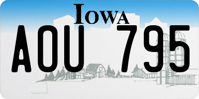 IA license plate AOU795