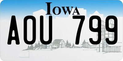 IA license plate AOU799