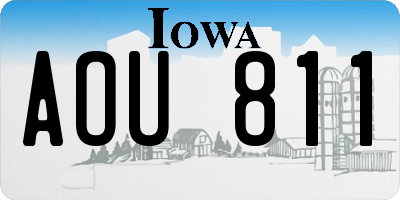 IA license plate AOU811