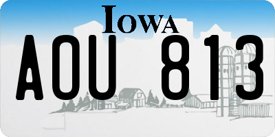 IA license plate AOU813