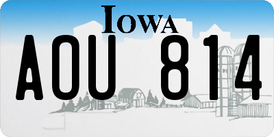 IA license plate AOU814
