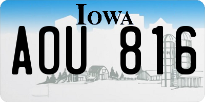 IA license plate AOU816