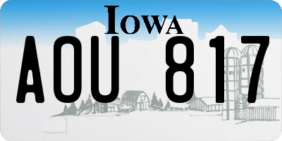 IA license plate AOU817