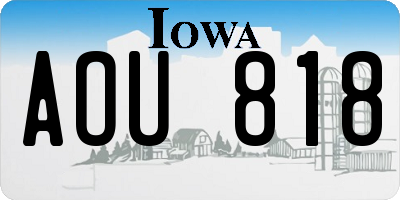 IA license plate AOU818