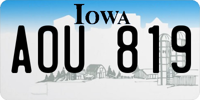 IA license plate AOU819