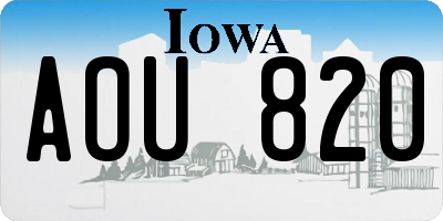 IA license plate AOU820