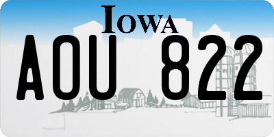IA license plate AOU822