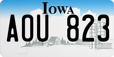 IA license plate AOU823