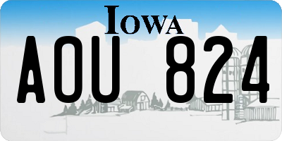 IA license plate AOU824