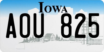IA license plate AOU825