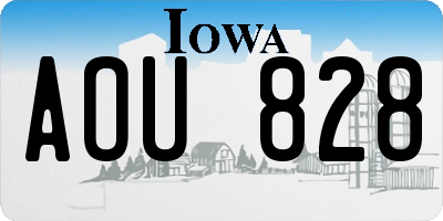 IA license plate AOU828