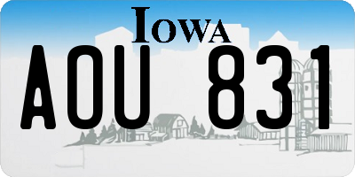 IA license plate AOU831