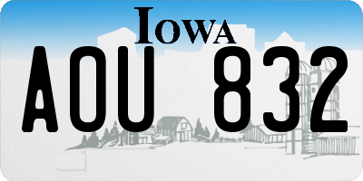 IA license plate AOU832