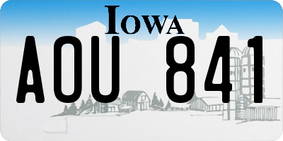 IA license plate AOU841