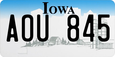 IA license plate AOU845