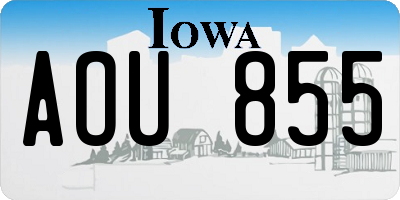 IA license plate AOU855