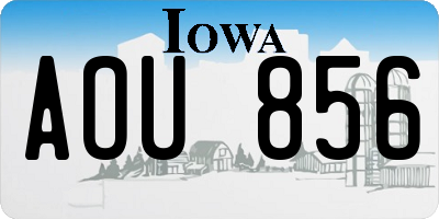IA license plate AOU856