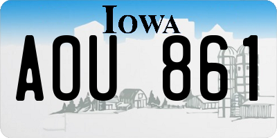 IA license plate AOU861