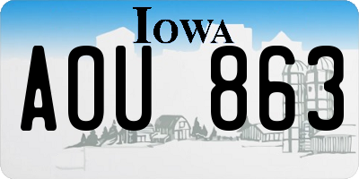 IA license plate AOU863
