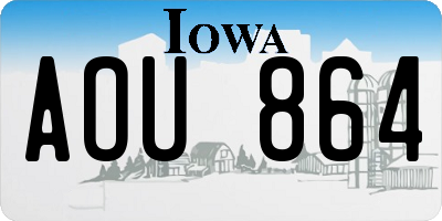 IA license plate AOU864